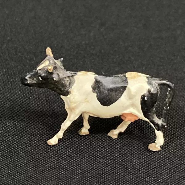 Lot of 4 Micro Mini Plastic Farm Animals 3 Cows & 1 Horse Germany Vintage