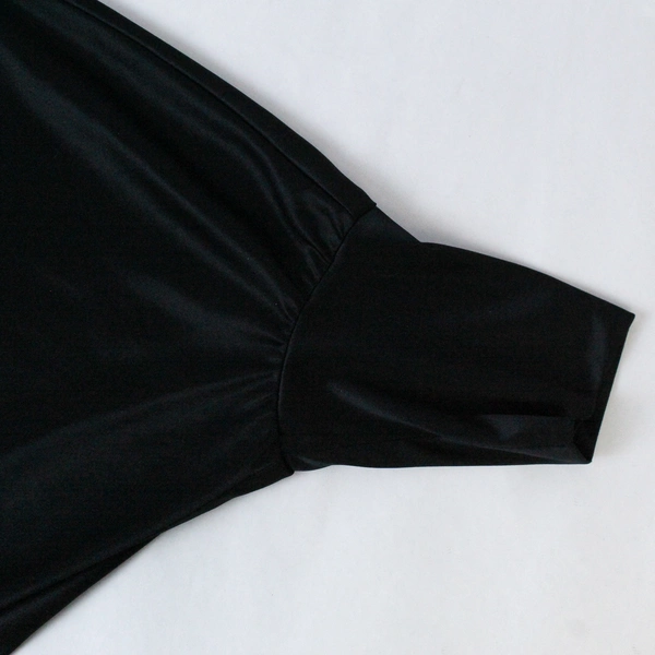 Malouf Women's Cardigan Size 13 Tall Black Semi-Sheer Open Front 3/4 Sleeves