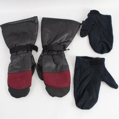 Becker Glove International Men's Mittens Size M Removable Lining Black Burgundy