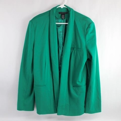 Grace Elements Green Blazer Jacket Women's Size XL Faux Pockets