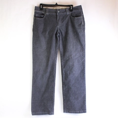 Prana Women's Corduroy Pants Size 10 Gray Cotton Stretch Straight Leg 5 Pocket