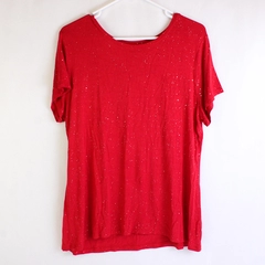 Apt. 9 Modern Essentials Women's T-Shirt Short Sleeve Red Sparkly Size XL
