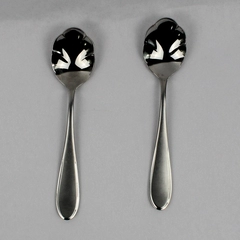 Lot of 2 Yamazaki Austen Ice-Harmony Ice Sugar Shell Spoons Glossy Finish