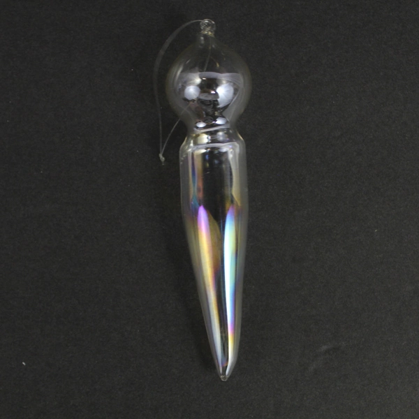 Lot of 7 Clear Iridescent Bauble Christmas Tree Ornaments