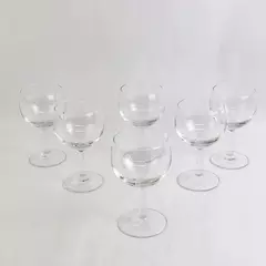 Lot Of 6 Unbranded Round Wine/Cocktail Clear Glass 5.5" Tall Made In France