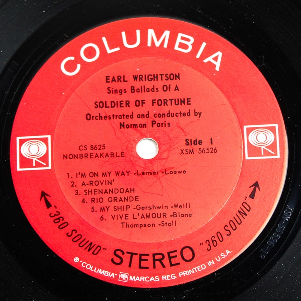 Earl Wrightson Ballads of a Soldier of Fortune LP 1962 Columbia CS 8625