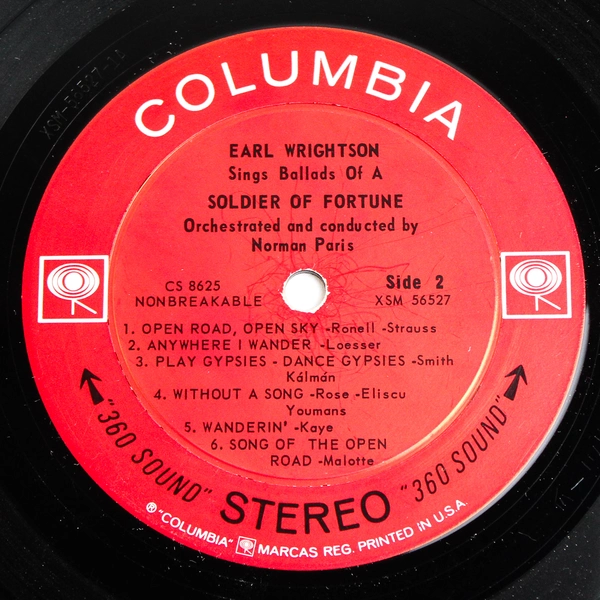 Earl Wrightson Ballads of a Soldier of Fortune LP 1962 Columbia CS 8625