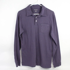 Sonoma Men's Long Sleeve Polo Shirt Top Purple Size Small Cotton