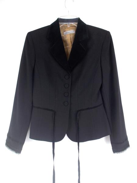 ANTHEA CRAWFORD COLLECTION Black Professional Jacket Top 100% Wool Blazer Sz 8