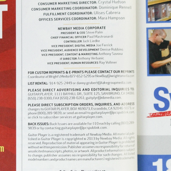 Guitar Player Magazine April 2013 Larry Coryell Pink Floyd's "Money" Issue