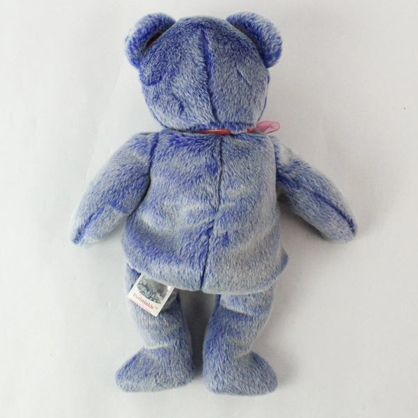 TY Beanie Baby Periwinkle Bear 2000 - Retired Plush Toy Silver Tag