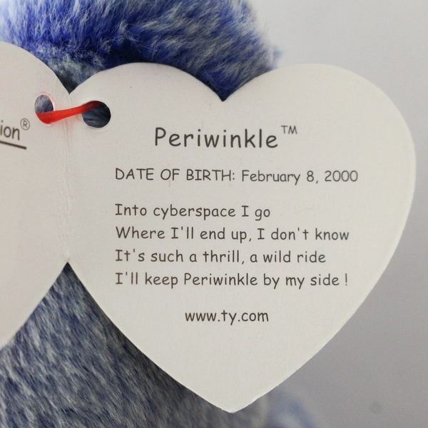 TY Beanie Baby Periwinkle Bear 2000 - Retired Plush Toy Silver Tag