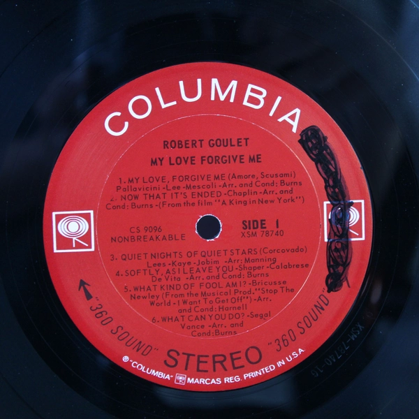 Robert Goulet My Love Forgive Me 1964 LP Vinyl Columbia CL-2296 - As Is