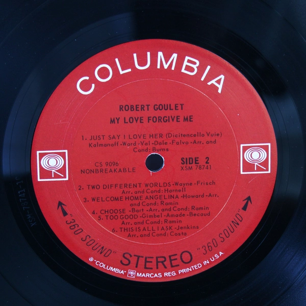 Robert Goulet My Love Forgive Me 1964 LP Vinyl Columbia CL-2296 - As Is