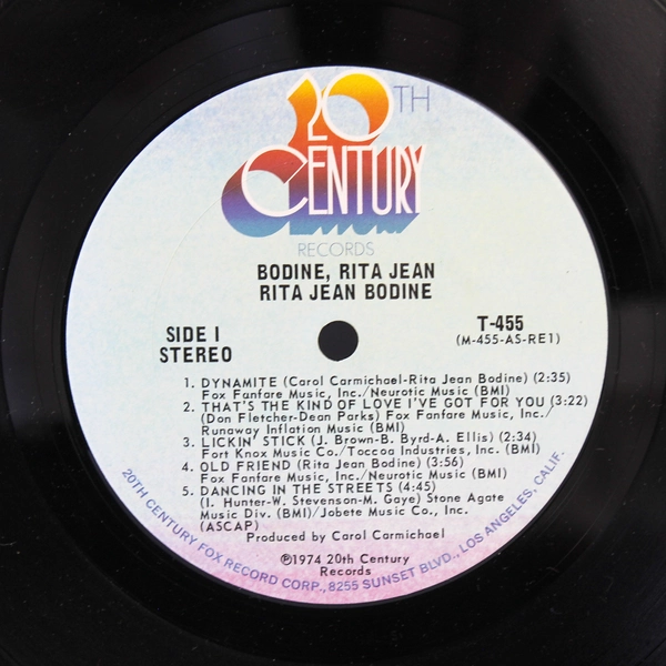 Bodine Rita Jean 1974 Vinyl LP Record 20th Century Records - Pre-Owned