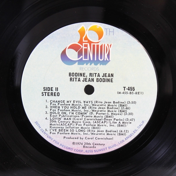 Bodine Rita Jean 1974 Vinyl LP Record 20th Century Records - Pre-Owned