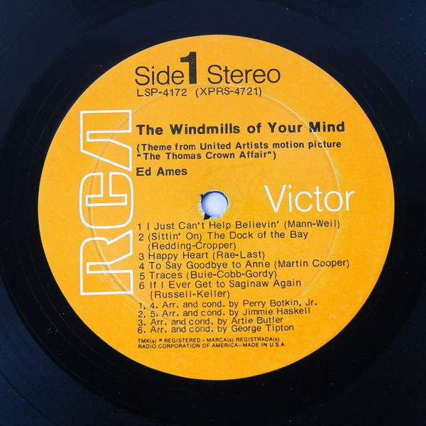 Ed Ames The Windmills Of Your Mind 1969 Vinyl Record RCA LSP-4172