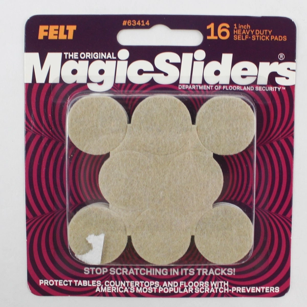Magic Sliders 1 Inch Oatmeal Self-Adhesive Felt Pads 16 Count - Great Condition