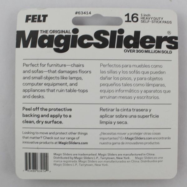 Magic Sliders 1 Inch Oatmeal Self-Adhesive Felt Pads 16 Count - Great Condition