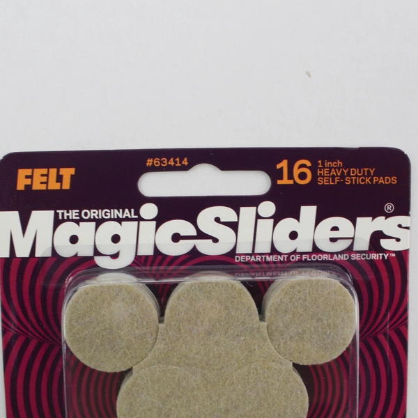 Magic Sliders 1 Inch Oatmeal Self-Adhesive Felt Pads 16 Count - Great Condition