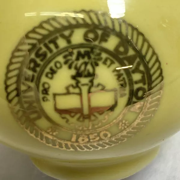 University Of Dayton Miniature Ceramic Jug Yellow 2.5 Inch