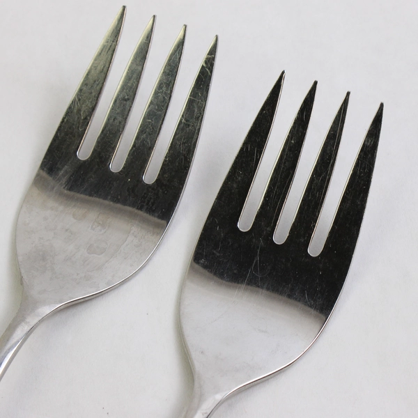Set of 2 Oneida Community Rose Shadow Stainless Steel Cold Meat Serving Forks