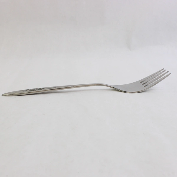 Set of 2 Oneida Community Rose Shadow Stainless Steel Cold Meat Serving Forks