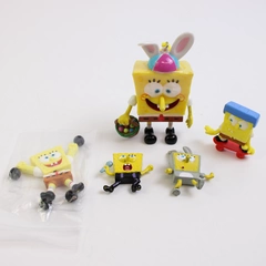 Lot Of 5 Assorted Viacom Spongebob Toys/Figurines (2002-2011, 1 Keychain)