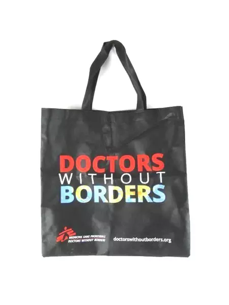Doctors Without Borders Reusable Shopping Tote Bag Eco Friendly 15" x 15" 
