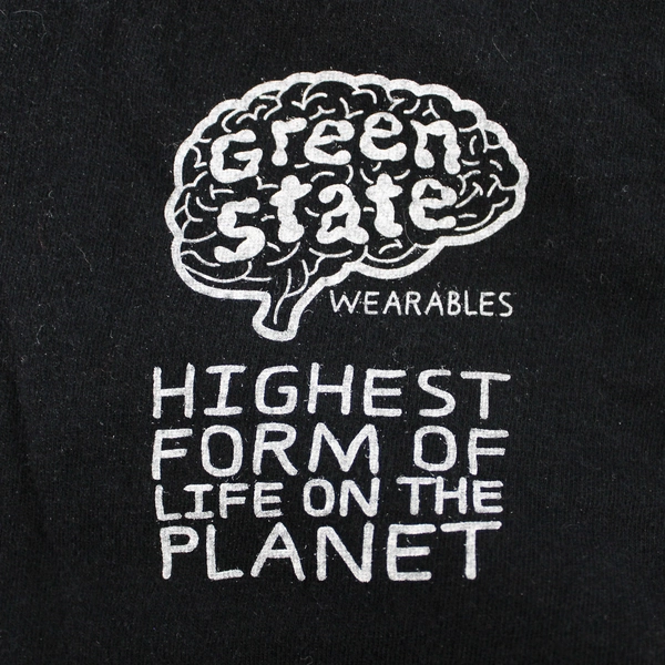 Green State Wearables Sheep Black Graphic T-Shirt Adult Size S