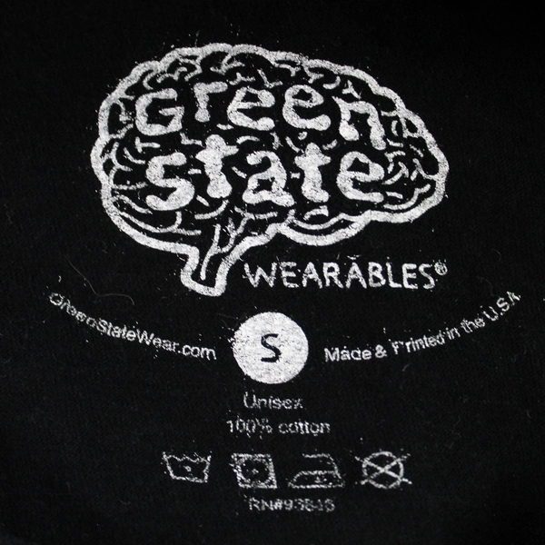 Green State Wearables Sheep Black Graphic T-Shirt Adult Size S