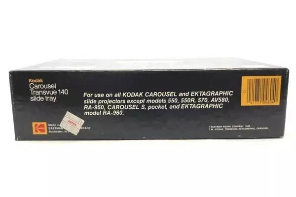 Gray Kodak Transvue 140 Slide Tray Carousel Projector in Box Eastman Made In USA