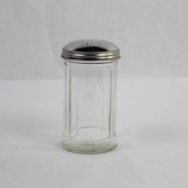Vintage Ribbed Clear Glass Sugar Shaker Dispenser - 5.5" Tall, Number 23