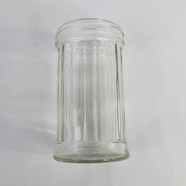 Vintage Ribbed Clear Glass Sugar Shaker Dispenser - 5.5" Tall, Number 23