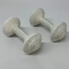 Vintage Pair of Orbatron DP Super Star Hand Weights Dumbbells White 3.3 Pounds