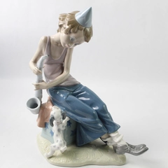 Vintage Lladro Clown With Saxophone And Puppy 5059 