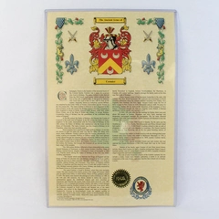 Heritage Crest Surname Cormier History Coat Of Arms Parchment 17.25In X 11.5 In