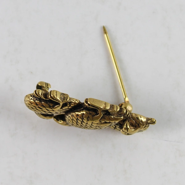 Metropolitan Museum Gold Plated Quail Brooch Pin - Vintage Menuki Design