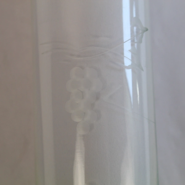 Tinted Green Glass Bud Vase Home Decor Flowers 7 Inch Grape Etched Multipurpose