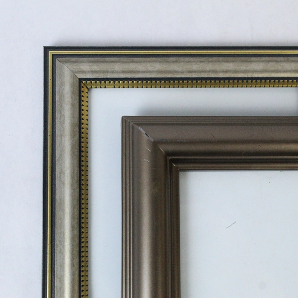 Lot of 2 Vtg Picture Photo Frames Brown Clear Glass Intercraft 5 x 7 Home Decor