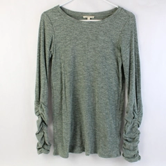 Easel Gray Long-Sleeved Cotton Blend Shirt Women's Size Small