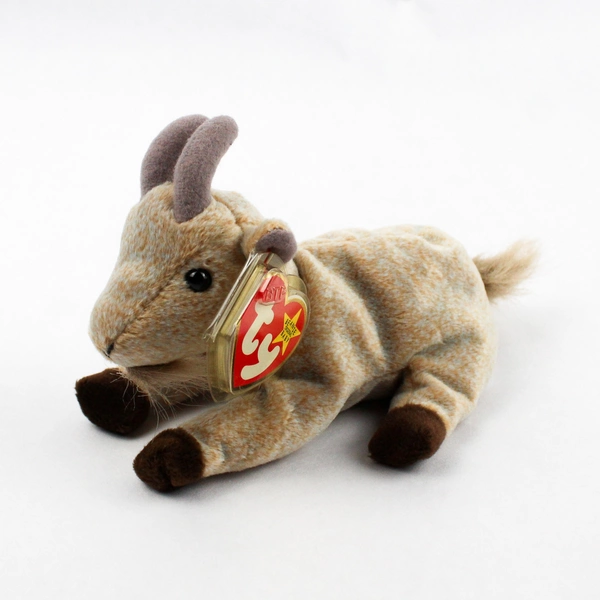 TY Beanie Baby Goatee 1999 Gray Goat With Tag Plush Doll Toy