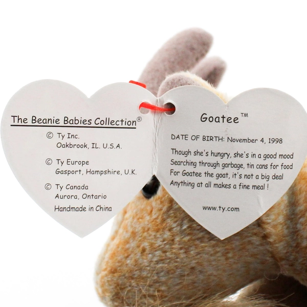 TY Beanie Baby Goatee 1999 Gray Goat With Tag Plush Doll Toy