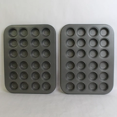 Set of 2 Unbranded 24 Cavity Mini Muffin Pans Bakeware