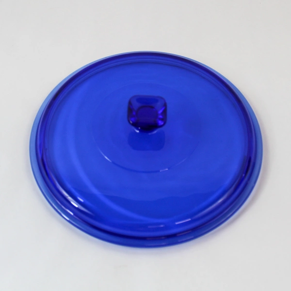 Cobalt Blue Glass Replacement Lid 8.75" with Square Knob - Pre-Owned