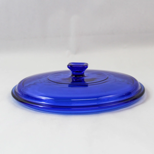 Cobalt Blue Glass Replacement Lid 8.75" with Square Knob - Pre-Owned