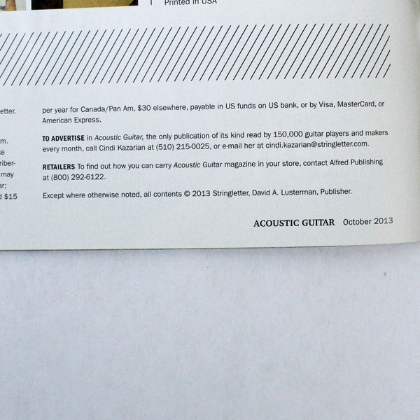 Acoustic Guitar Magazine October 2013 Patty Griffin The Who Bruce Springsteen