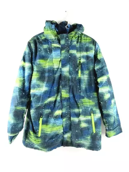 Champion Coat Blue Green Hood Removable Fleece Lining Insulated Women's Size XL