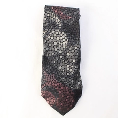 Navy Blue Pink and Gray Spotted Pattern Neck Tie 58"