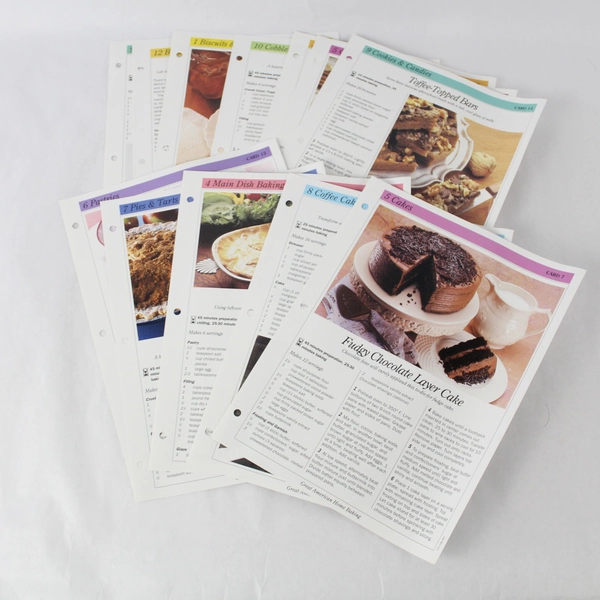 Vintage Collection of 12 Great American Home Baking Double Sided Recipe Cards